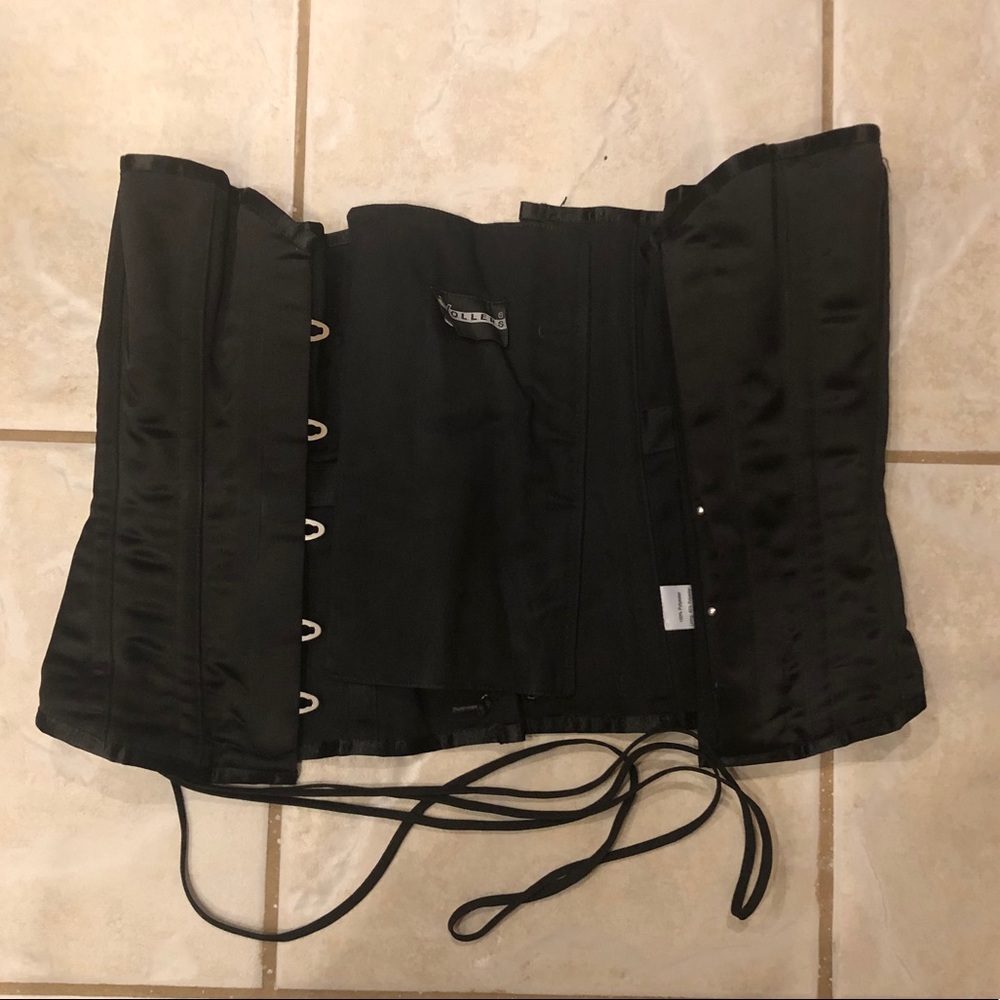 VOLLERS Black Lace-Up Waist Cincher Corset